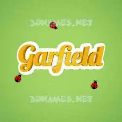 garfield in Ladybugs style - 3D name wallpaper