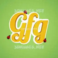 gfg in Ladybugs style - 3D name wallpaper