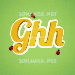 ghh in Ladybugs style - 3D name wallpaper