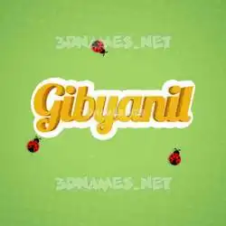 gibyanil in Ladybugs style - 3D name wallpaper