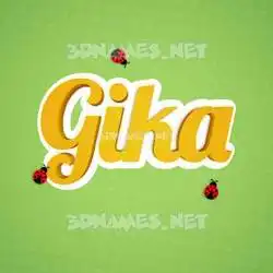 gika in Ladybugs style - 3D name wallpaper