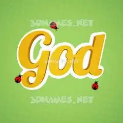 god in Ladybugs style - 3D name wallpaper