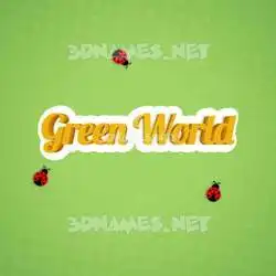 green world in Ladybugs style - 3D name wallpaper