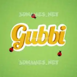 gubbi in Ladybugs style - 3D name wallpaper