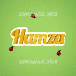 hamza in Ladybugs style - 3D name wallpaper