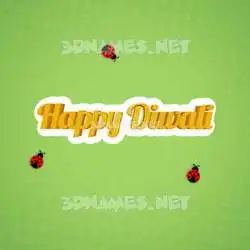 happy diwali in Ladybugs style - 3D name wallpaper