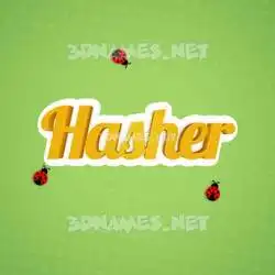 hasher in Ladybugs style - 3D name wallpaper