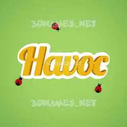 havoc in Ladybugs style - 3D name wallpaper