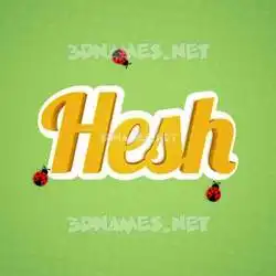 hesh in Ladybugs style - 3D name wallpaper