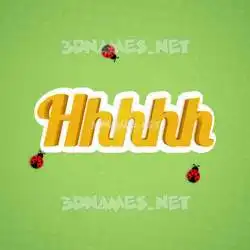 hhhhh in Ladybugs style - 3D name wallpaper