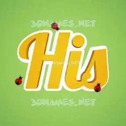 his in Ladybugs style - 3D name wallpaper