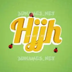 hjjh in Ladybugs style - 3D name wallpaper