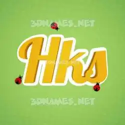 hks in Ladybugs style - 3D name wallpaper