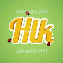 hlk in Ladybugs style - 3D name wallpaper