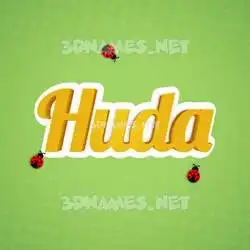 huda in Ladybugs style - 3D name wallpaper