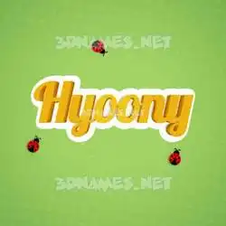 hyoony in Ladybugs style - 3D name wallpaper