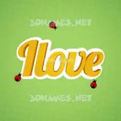 ilove in Ladybugs style - 3D name wallpaper