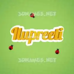 ilupreeti in Ladybugs style - 3D name wallpaper