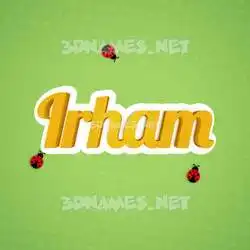 irham in Ladybugs style - 3D name wallpaper