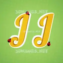j j in Ladybugs style - 3D name wallpaper