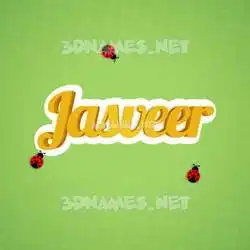 jasveer in Ladybugs style - 3D name wallpaper