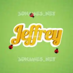 jeffrey in Ladybugs style - 3D name wallpaper