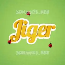jiger in Ladybugs style - 3D name wallpaper