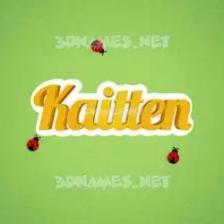kaitten in Ladybugs style - 3D name wallpaper
