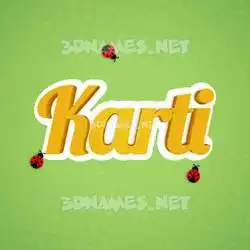 karti in Ladybugs style - 3D name wallpaper