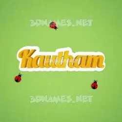 kautham in Ladybugs style - 3D name wallpaper
