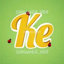 ke in Ladybugs style - 3D name wallpaper