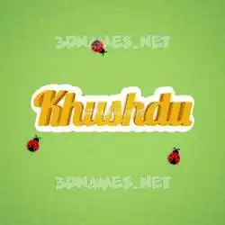 khushdu in Ladybugs style - 3D name wallpaper