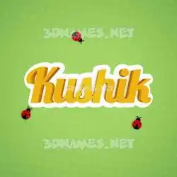 kushik in Ladybugs style - 3D name wallpaper