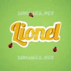 lionel in Ladybugs style - 3D name wallpaper