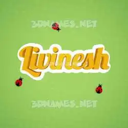 livinesh in Ladybugs style - 3D name wallpaper