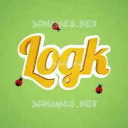 logk in Ladybugs style - 3D name wallpaper