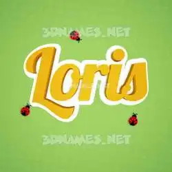 loris in Ladybugs style - 3D name wallpaper