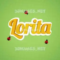 lorita in Ladybugs style - 3D name wallpaper