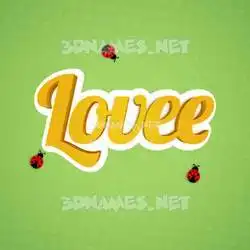 lovee in Ladybugs style - 3D name wallpaper