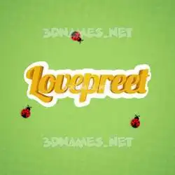 lovepreet in Ladybugs style - 3D name wallpaper