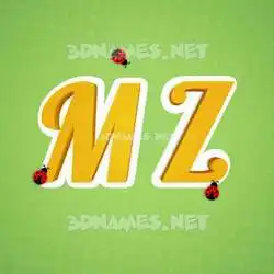 m z in Ladybugs style - 3D name wallpaper