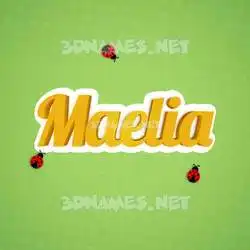 maelia in Ladybugs style - 3D name wallpaper