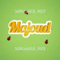 majoud in Ladybugs style - 3D name wallpaper
