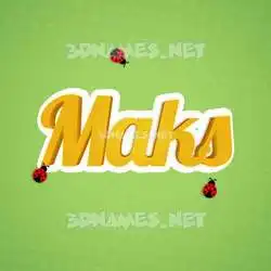maks in Ladybugs style - 3D name wallpaper