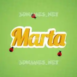 marta in Ladybugs style - 3D name wallpaper