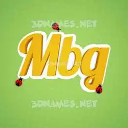 mbg in Ladybugs style - 3D name wallpaper