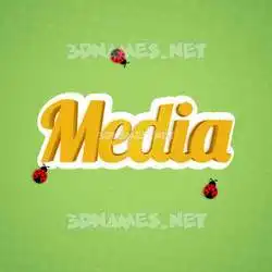 media in Ladybugs style - 3D name wallpaper