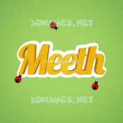 meeth in Ladybugs style - 3D name wallpaper