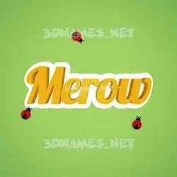 merow in Ladybugs style - 3D name wallpaper