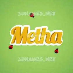 metha in Ladybugs style - 3D name wallpaper
